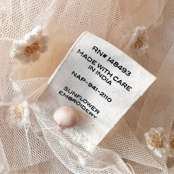 ✨Last Chance💋🌸🌼DÔEN ‘Orelia’ Daisy Embroidered Tiered Tulle Dress S✨ - Picture 14 of 15